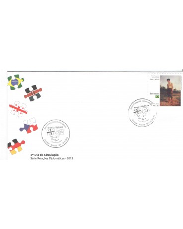 FDC 2013 RELAÇÕES DIPLOMÁTICAS: BRASIL / GEÓRGIA  "UM SELO" LENHADOR 7517